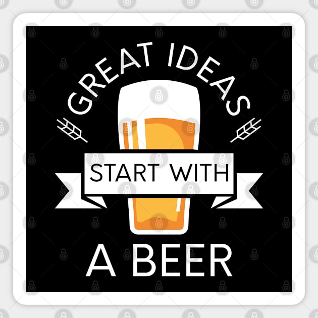 Great Ideas Start With A Beer Magnet by LuckyFoxDesigns